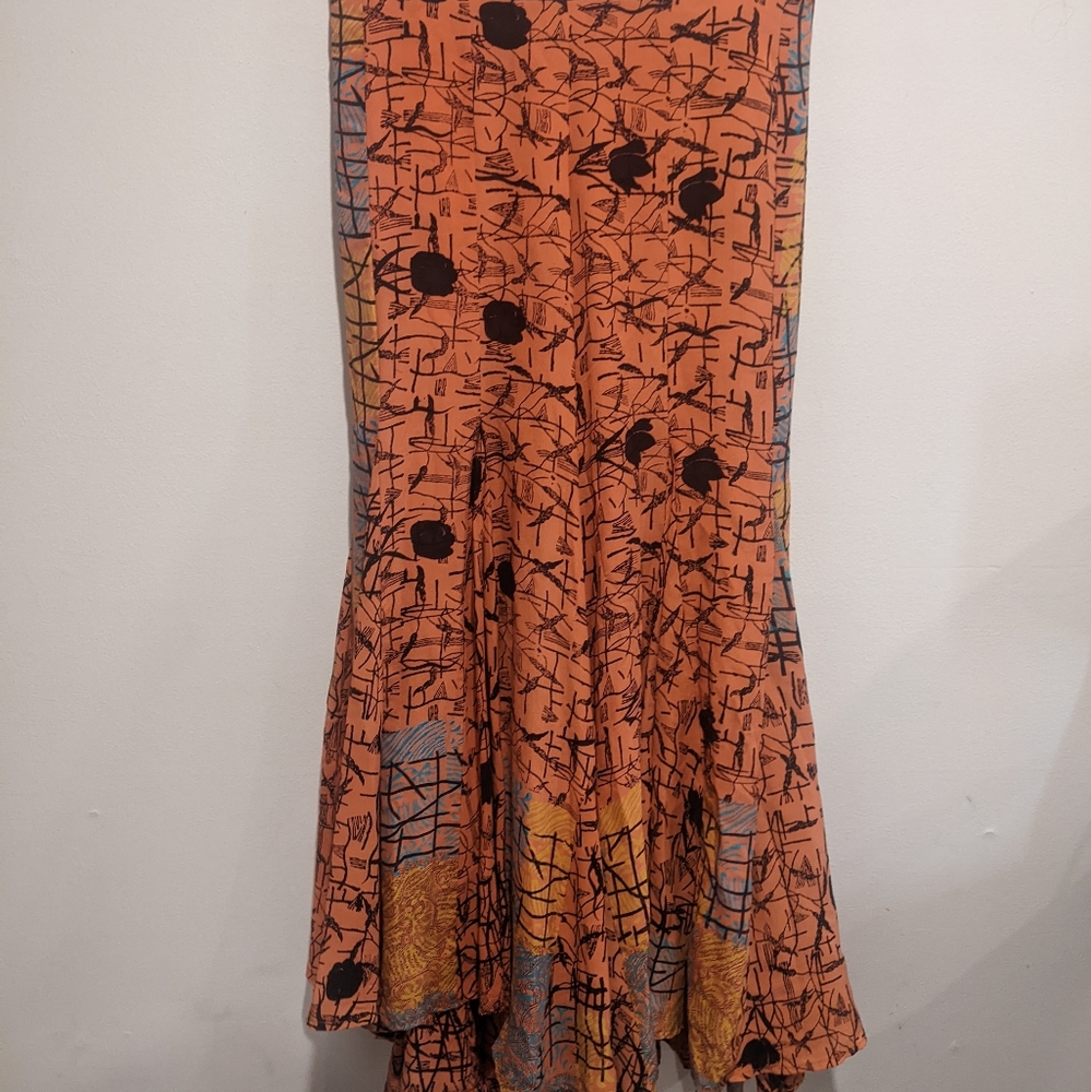Indie Ella Abstract Flutter Leg Elastic Waist Pants - Large